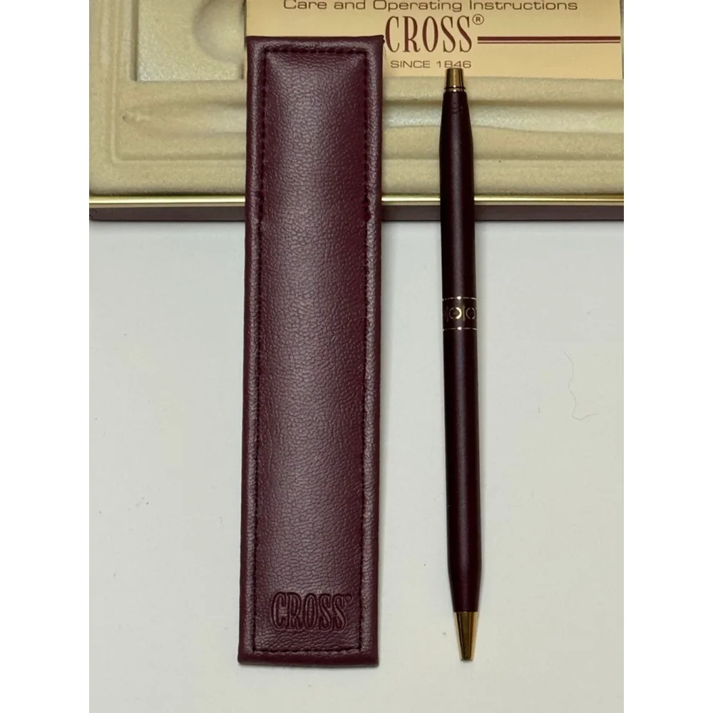 Cross Century Matte Burgundy & Gold Pen 2202 With Pouch NOS